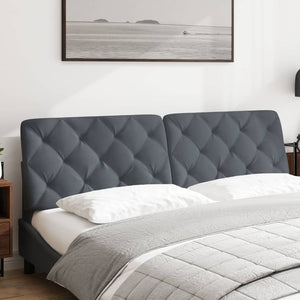 Headboard Cushion Dark Grey 180 cm Velvet