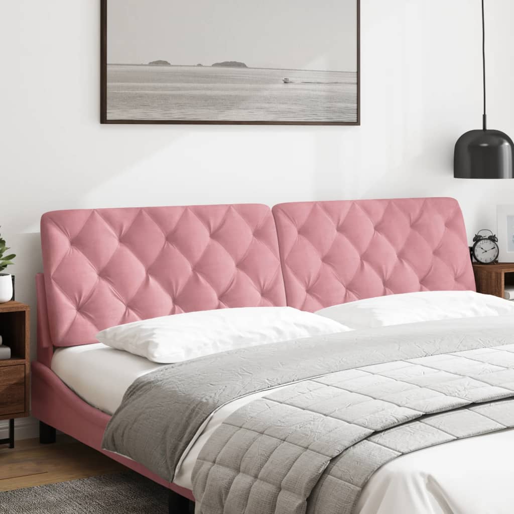 Headboard Cushion Pink 200 cm Velvet