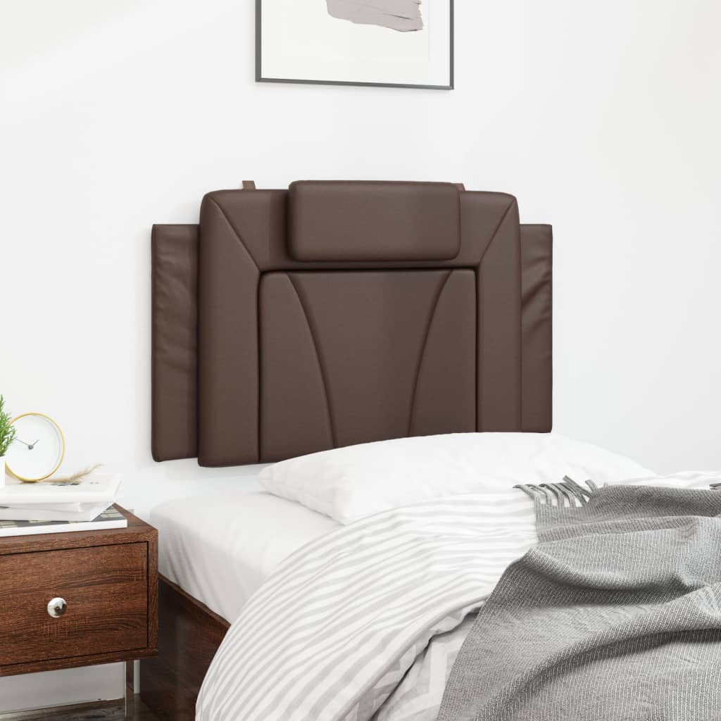 Headboard Cushion "Viana" Brown 80 cm Faux Leather