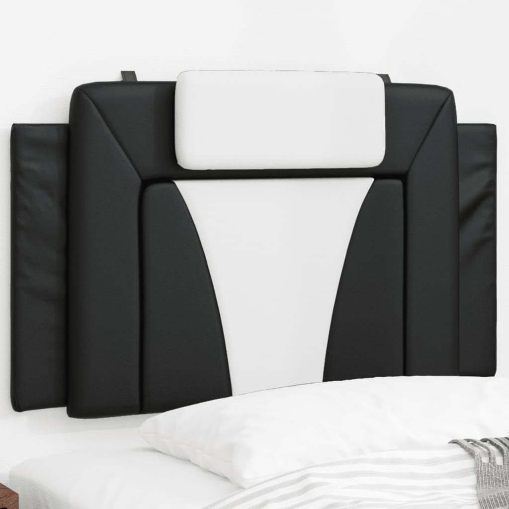 Headboard Cushion "Viana" Black and White 80 cm Faux Leather