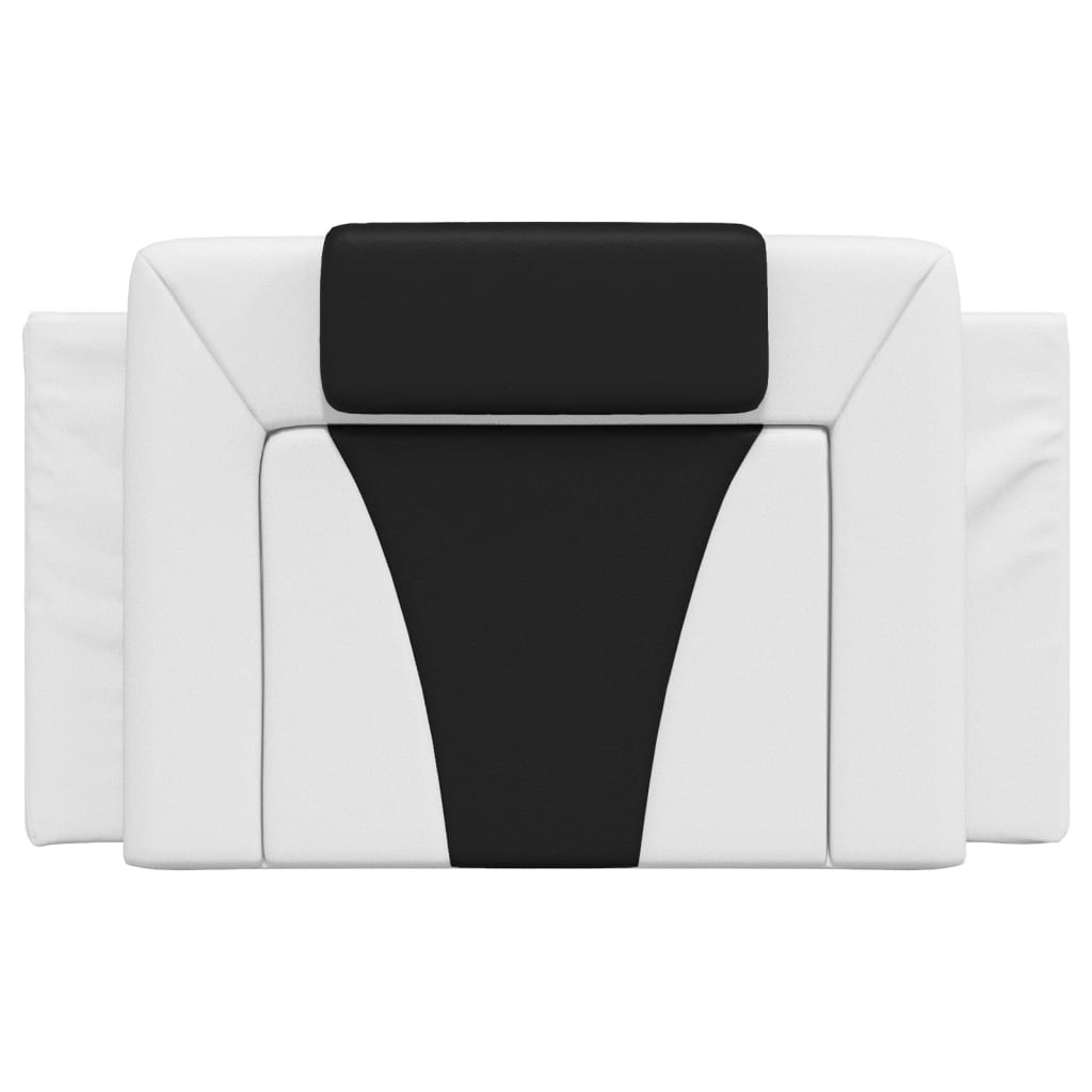 Headboard Cushion "Viana" White and Black 80 cm Faux Leather