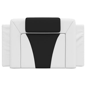 Headboard Cushion "Viana" White and Black 80 cm Faux Leather