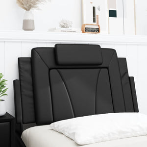 Headboard Cushion "Viana" Black 90 cm Faux Leather