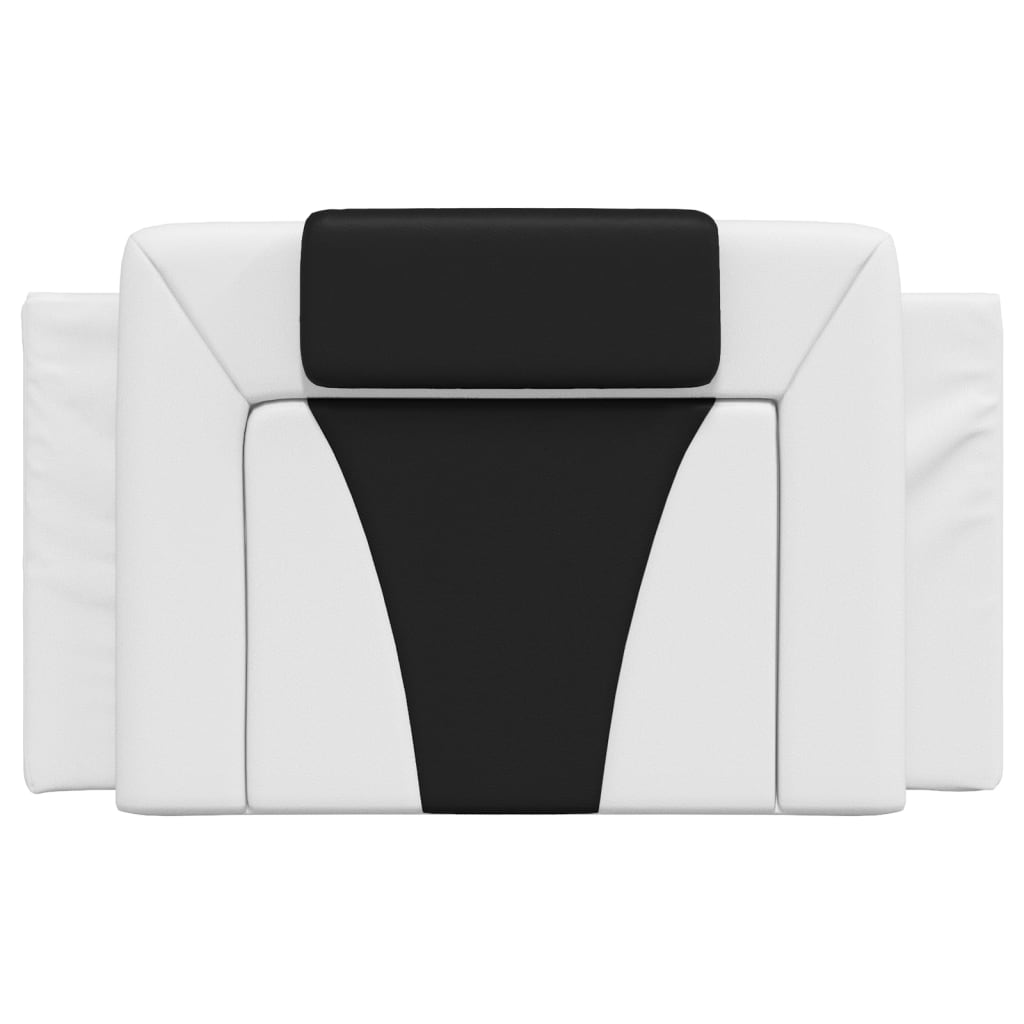 Headboard Cushion "Viana" White and Black 90 cm Faux Leather