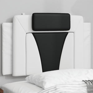 Headboard Cushion "Viana" White and Black 90 cm Faux Leather