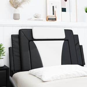 Headboard Cushion "Viana" Black and White 100 cm Faux Leather