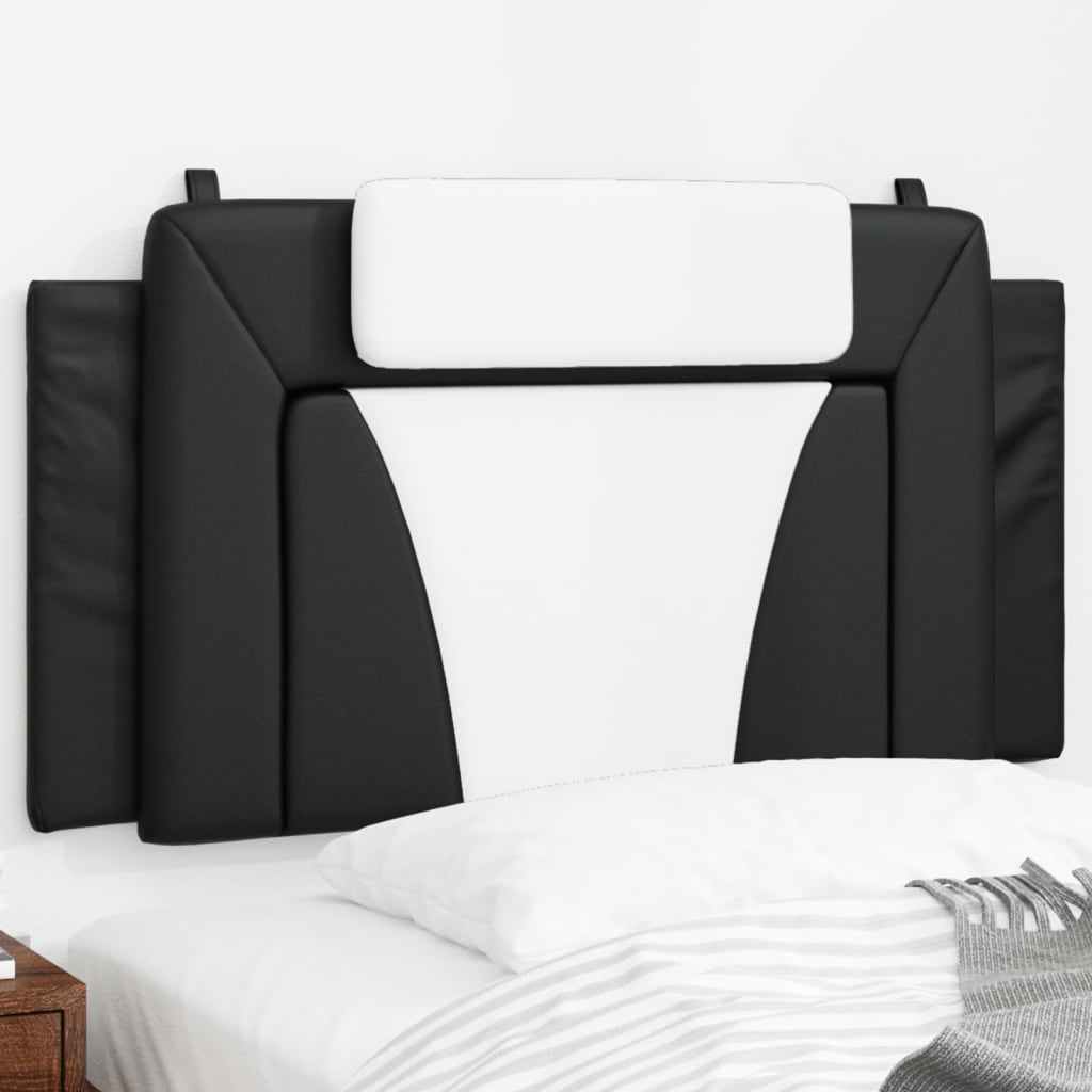 Headboard Cushion "Viana" Black and White 100 cm Faux Leather