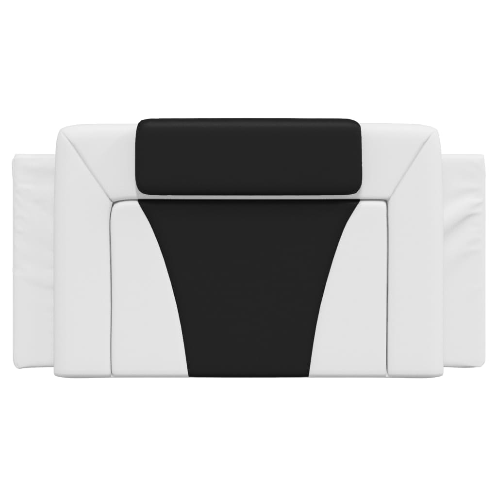 Headboard Cushion "Viana" White and Black 100 cm Faux Leather