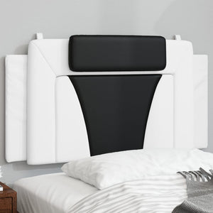 Headboard Cushion "Viana" White and Black 100 cm Faux Leather
