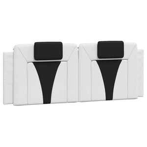 Headboard Cushion "Viana" White and Black 120 cm Faux Leather