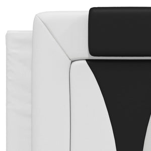 Headboard Cushion "Viana" White and Black 120 cm Faux Leather