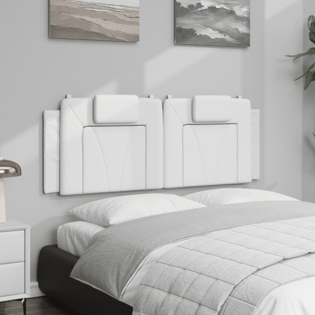 Headboard Cushion "Viana" White 140 cm Faux Leather