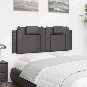 Headboard Cushion "Viana" Grey 140 cm Faux Leather
