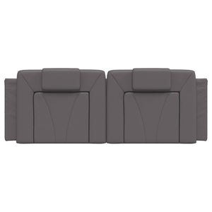 Headboard Cushion "Viana" Grey 140 cm Faux Leather