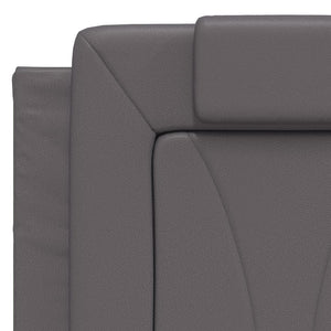 Headboard Cushion "Viana" Grey 140 cm Faux Leather