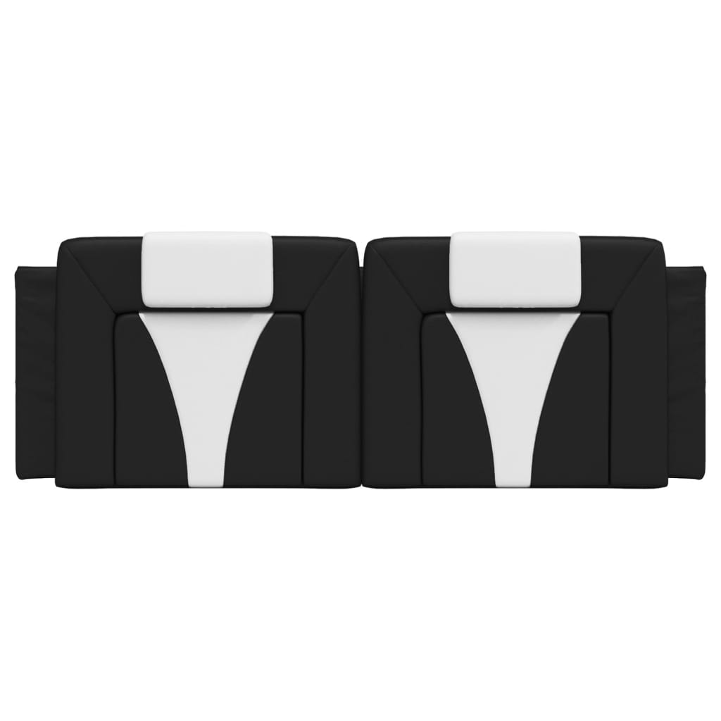 Headboard Cushion "Viana" Black and White 140 cm Faux Leather