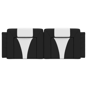 Headboard Cushion "Viana" Black and White 140 cm Faux Leather