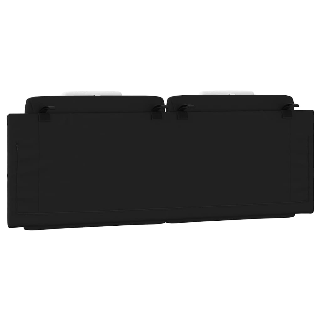 Headboard Cushion "Viana" Black and White 140 cm Faux Leather