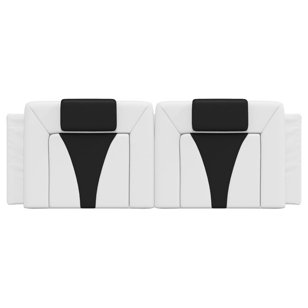 Headboard Cushion "Viana" White and Black 140 cm Faux Leather