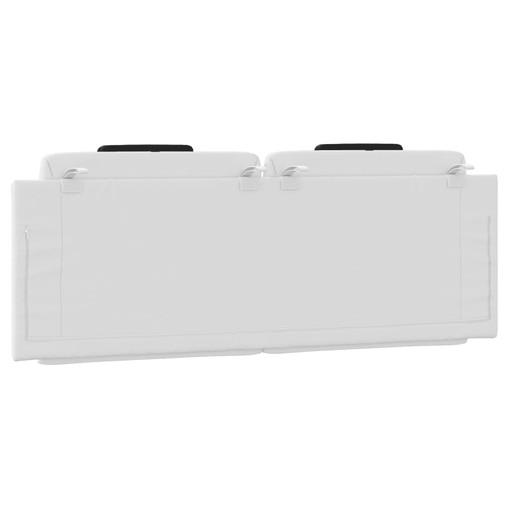 Headboard Cushion "Viana" White and Black 140 cm Faux Leather