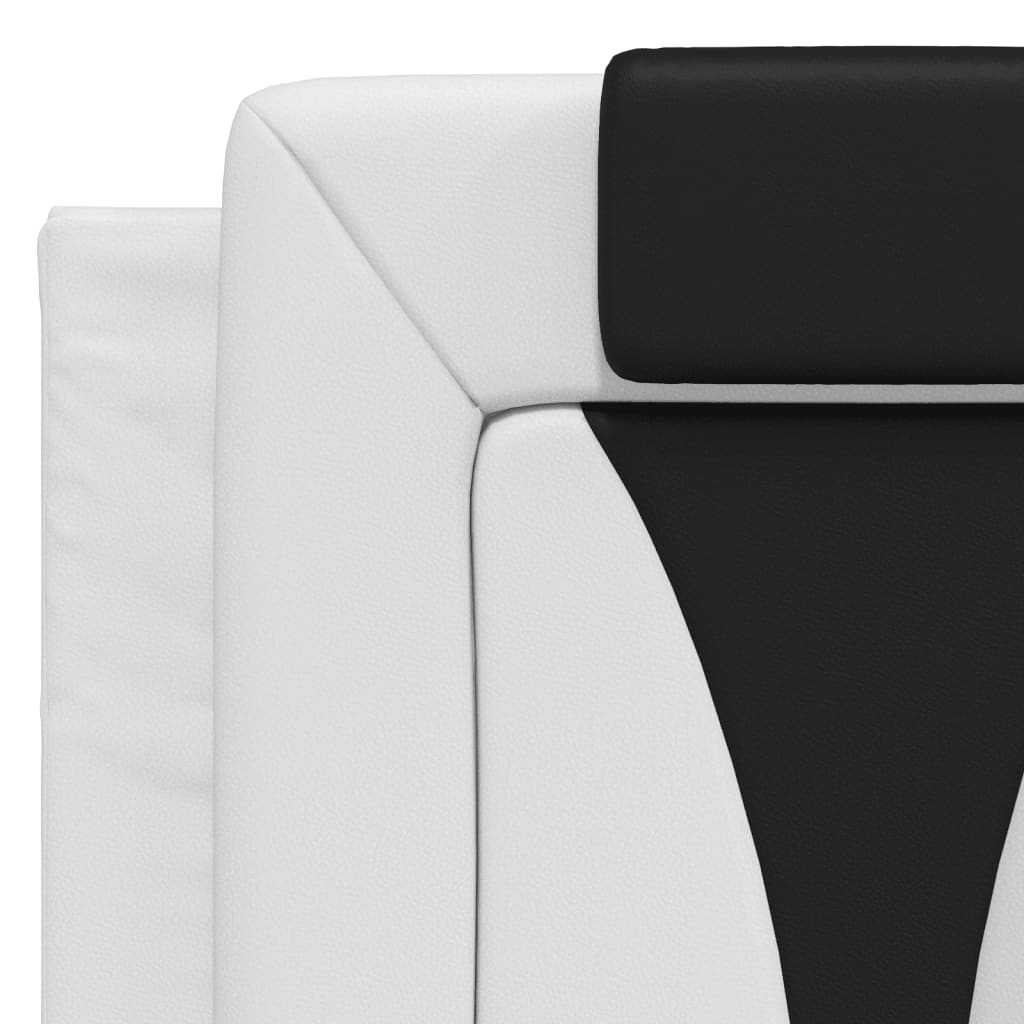 Headboard Cushion "Viana" White and Black 140 cm Faux Leather