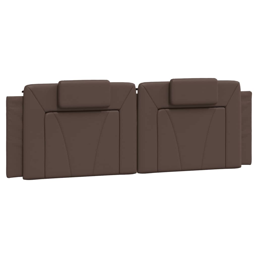 Headboard Cushion "Viana" Brown 160 cm Faux Leather