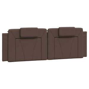 Headboard Cushion "Viana" Brown 160 cm Faux Leather