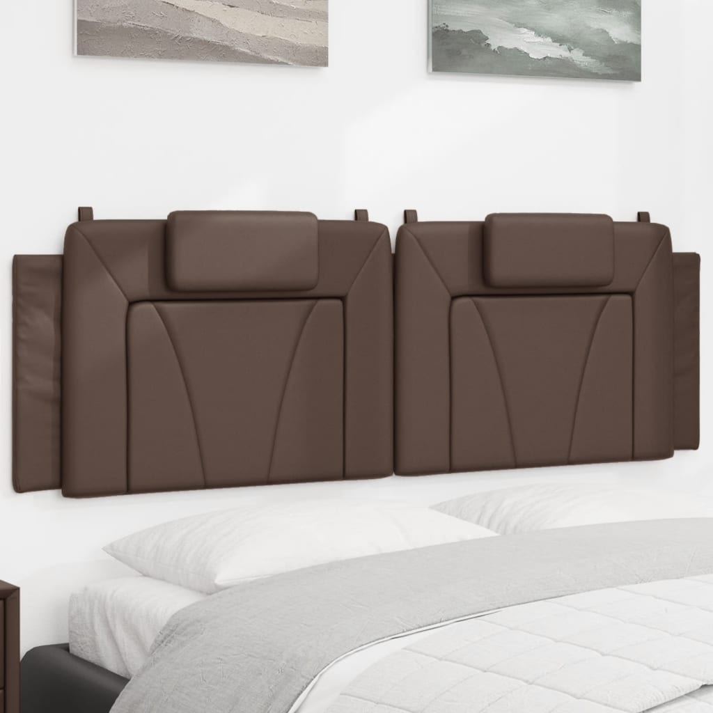Headboard Cushion "Viana" Brown 160 cm Faux Leather