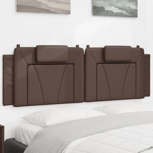 Headboard Cushion "Viana" Brown 160 cm Faux Leather