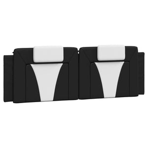 Headboard Cushion "Viana" Black and White 160 cm Faux Leather