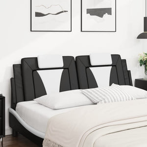 Headboard Cushion "Viana" Black and White 160 cm Faux Leather