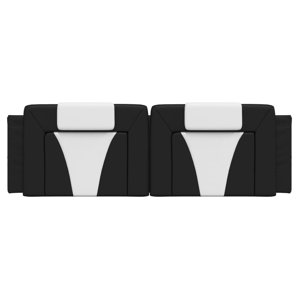 Headboard Cushion "Viana" Black and White 160 cm Faux Leather