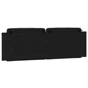 Headboard Cushion "Viana" Black and White 160 cm Faux Leather