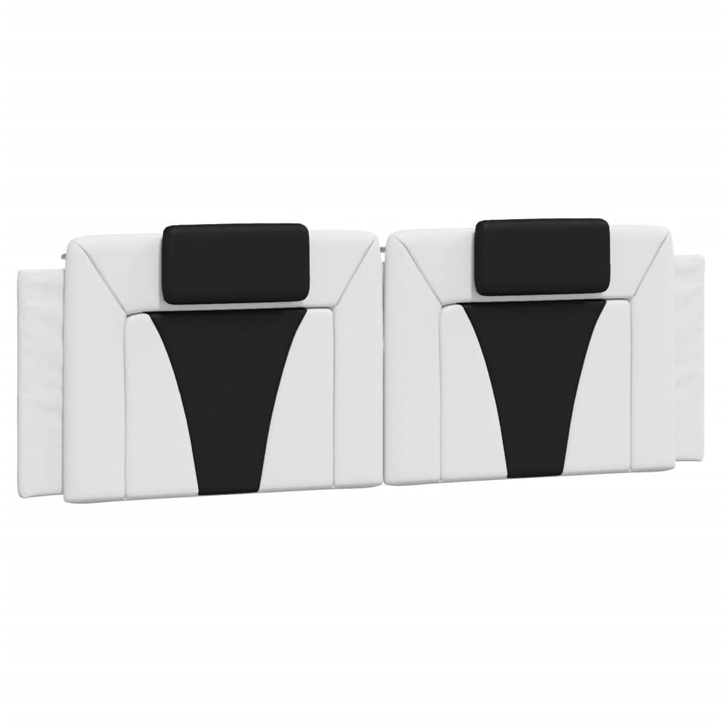 Headboard Cushion "Viana" White and Black 160 cm Faux Leather