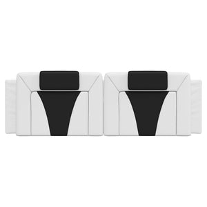 Headboard Cushion "Viana" White and Black 160 cm Faux Leather