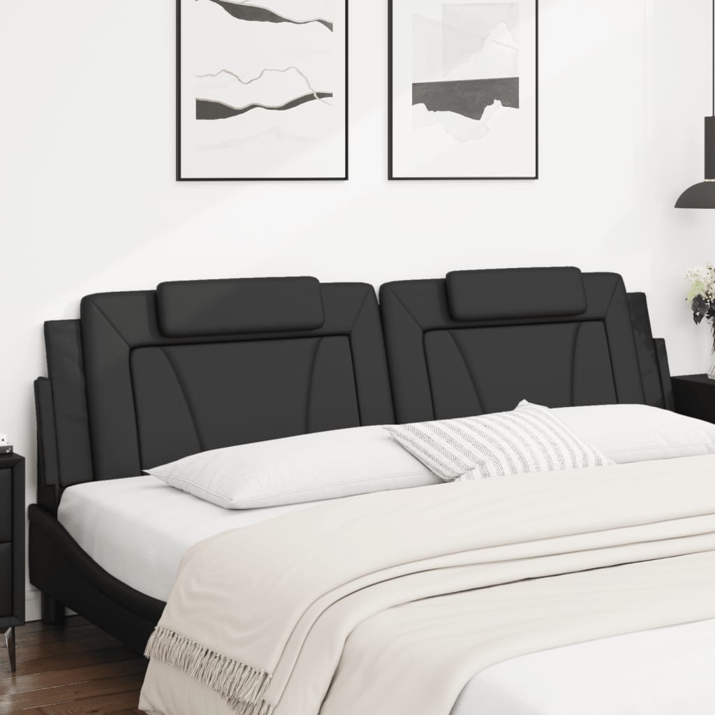 Headboard Cushion "Viana" Black 200 cm Faux Leather