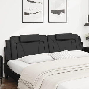 Headboard Cushion "Viana" Black 200 cm Faux Leather