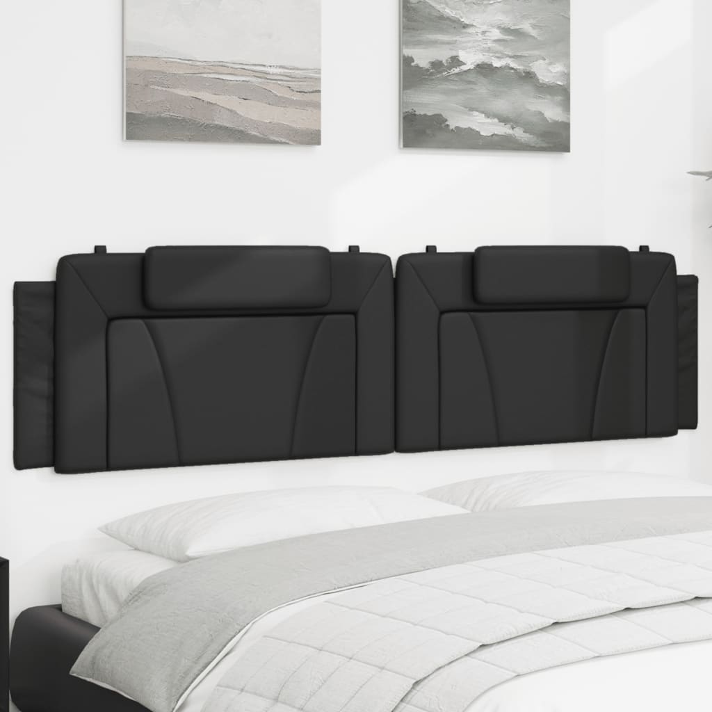 Headboard Cushion "Viana" Black 200 cm Faux Leather