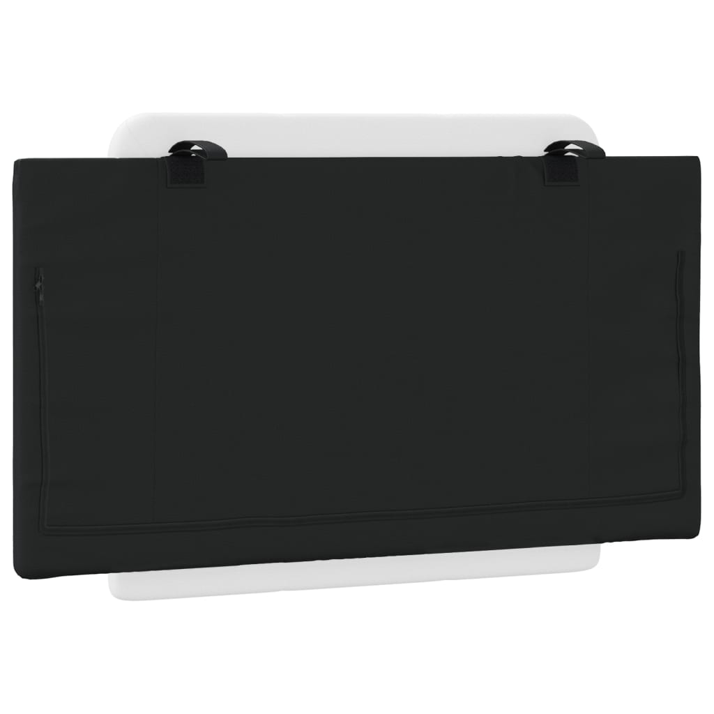 Headboard Cushion "Zadar" White and Black 80 cm Faux Leather