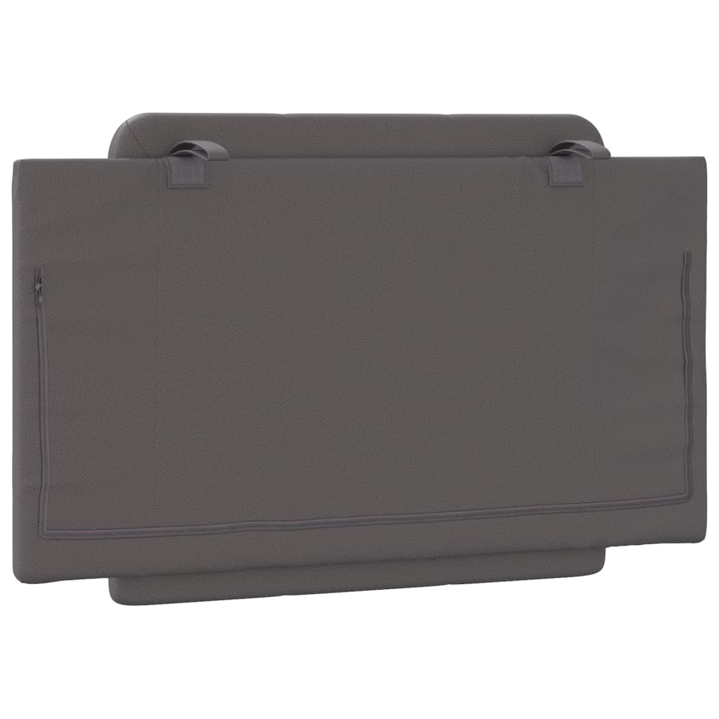 Headboard Cushion "Zadar" Grey 90 cm Faux Leather