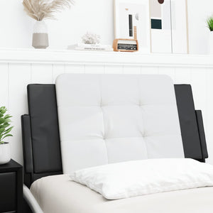 Headboard Cushion "Zadar" White and Black 100 cm Faux Leather