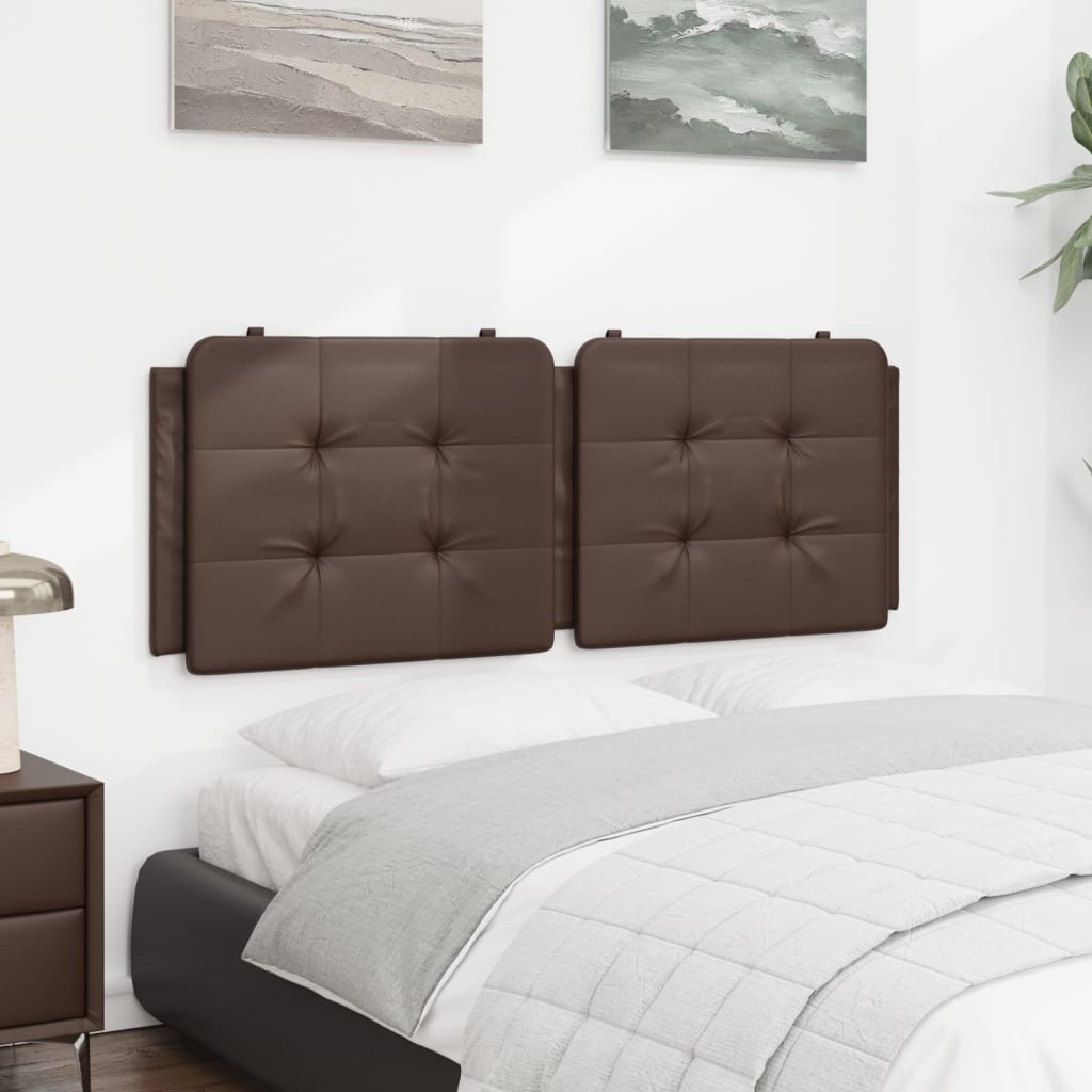 Headboard Cushion "Zadar" Brown 120 cm Faux Leather