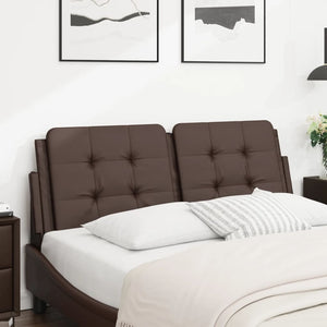 Headboard Cushion "Zadar" Brown 120 cm Faux Leather