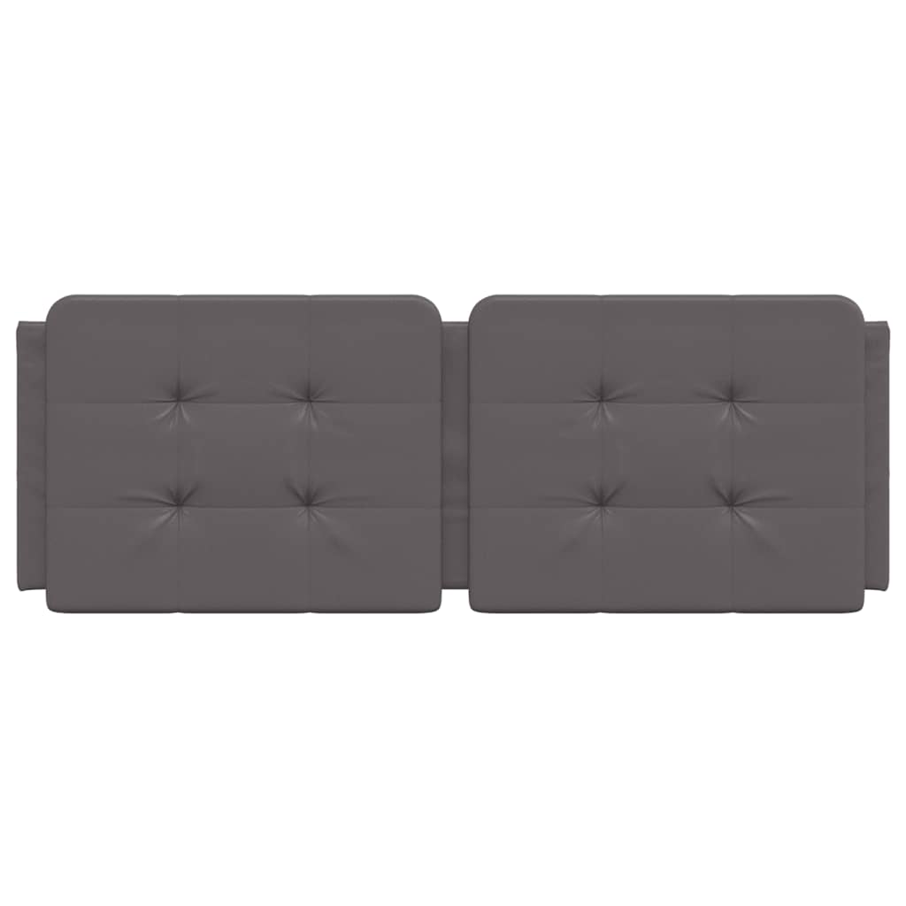 Headboard Cushion "Zadar" Grey 120 cm Faux Leather