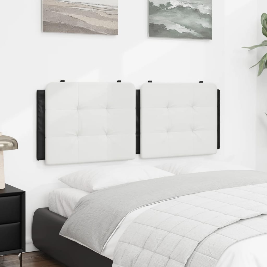 Headboard Cushion "Zadar" White and Black 120 cm Faux Leather