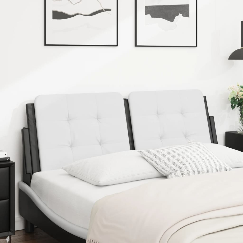 Headboard Cushion "Zadar" White and Black 120 cm Faux Leather