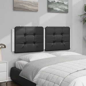 Headboard Cushion "Zadar" Black and White 120 cm Faux Leather