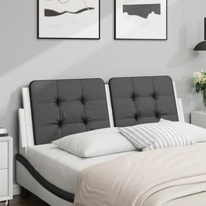 Headboard Cushion "Zadar" Black and White 120 cm Faux Leather