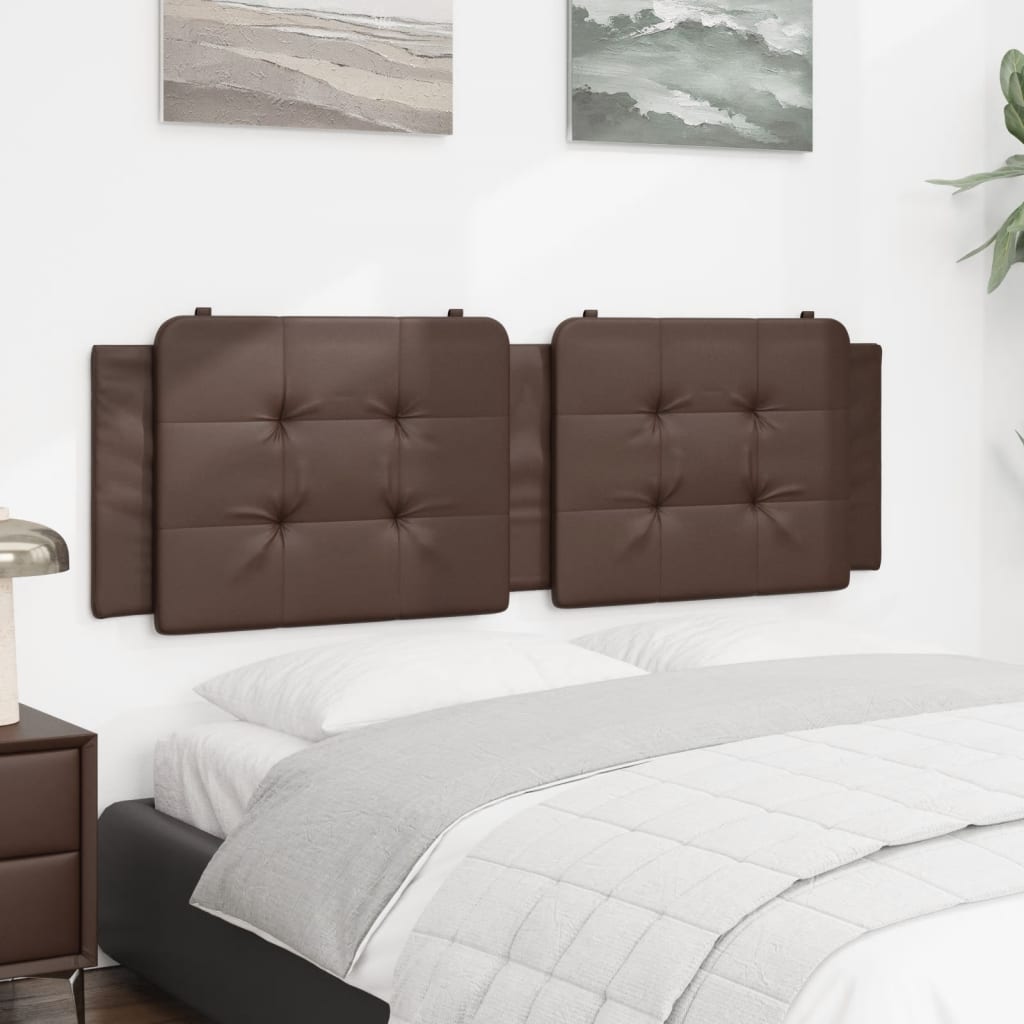 Headboard Cushion "Zadar" Brown 160 cm Faux Leather