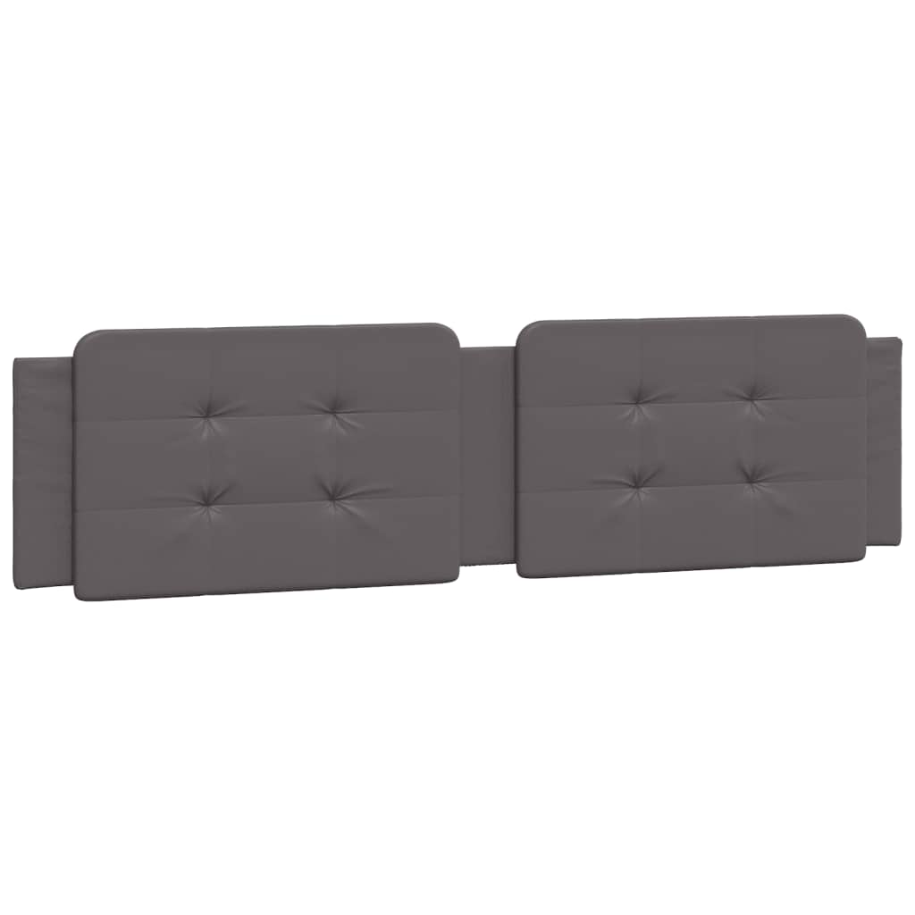 Headboard Cushion "Zadar" Grey 200 cm Faux Leather